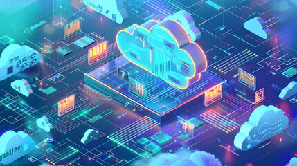 Wall Mural - cloud computing cost efficiency, cost efficiency in cloud computing with an image showing pay-per-us