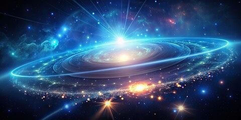 Wall Mural - Abstract galaxy theme with glowing technology , galaxy, abstract, light, glow, technology,space, cosmic, futuristic, stars