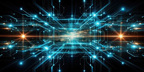 Abstract digital technology background with glowing lines and futuristic design, technology, electronic, abstract