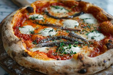 Poster - Napoli pizza with anchovy and oregano