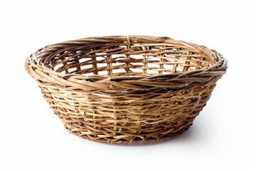 Canvas Print - Old wicker basket on a white background