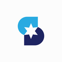 Sticker - s letter star logo vector icon illustration