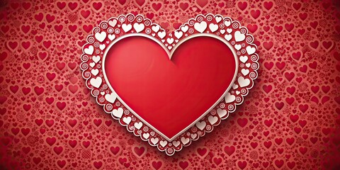 Poster - Valentine card with a heart design , Love, Valentine's Day, Romance, Greeting, Celebration, Affection, Heart, Red