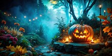 Jack O Lantern In The Garden Free Stock Photo - Public Domain Pictures