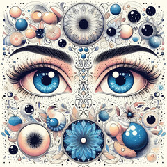 Canvas Print - eyes-vector