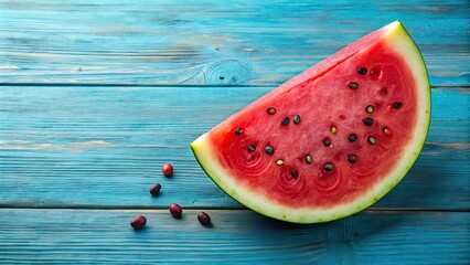 Poster - Fresh slice of watermelon with seeds, watermelon, slice, fresh, fruit, food, red, summer, juicy, sweet, dessert, healthy