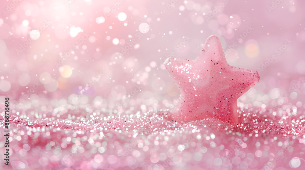 Spring Star Pink Sparkling pastel pink star glitter background. Stock Illustration ...