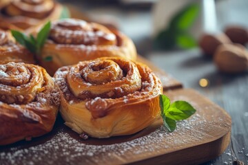 Sticker - Newly baked classic cinnamon swirl rolls