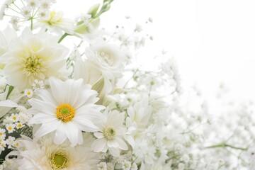 Canvas Print - White background funeral flowers