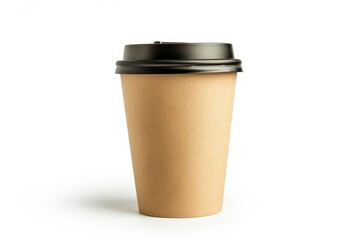 Sticker - White background isolate blank Kraft coffee cup