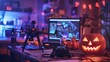 © Kanok - 42. Halloween Day: High-tech Halloween drone light show control station, programming interface, test flights