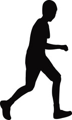 Wall Mural - a boy running body silhouette vector