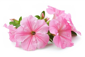 Poster - Pink petunia flowers with trumpet shape isolated on white background available in various colors and patterns