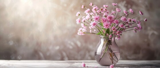 Wall Mural - Pink Flowers in a Vase