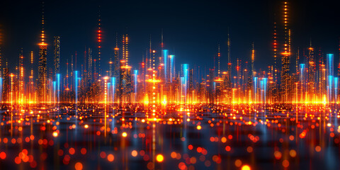creative digital programming language on dark backdrop. software developer and html concept. 3d rend