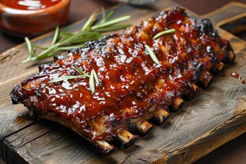 Poster - Ribs with sauce on the grill