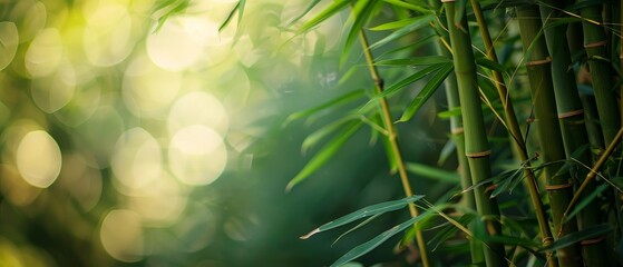 Canvas Print - Shallow depth of field with bamboo forest backdrop