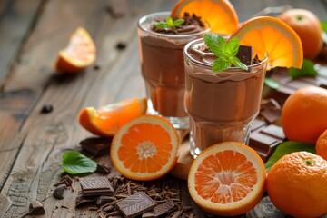 Poster - Tangerine infused chocolate mousse served in glasses