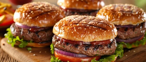 Canvas Print - Tasty grilled patties