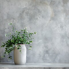 Sticker - Plant in a Vase Against a Concrete Wall