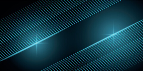 Wall Mural - blue and black vector abstract 3d futuristic modern neon banner with shape line. modern shiny lines.