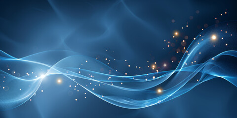 Creative wide blue digital wave backdrop. 3D Rendering.