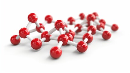 Wall Mural - Molecular Structure on White Background Chemical Representation