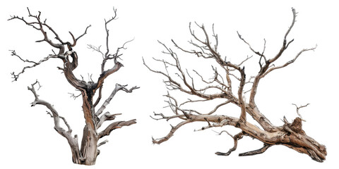 Wall Mural - dry branch tree isolated on a transparent background