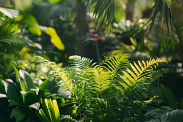 Sticker - Tropical fern in garden