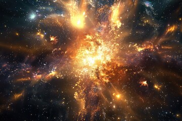 Wall Mural - a supernova exploding in a dazzling display of light and energy, ai generated