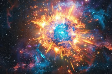 Wall Mural - image depicting the expansion of the universe, with galaxies drifting apart, symbolizing the vastnes
