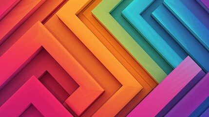 Wall Mural - Abstract Geometric Rainbow Background