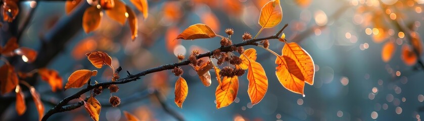 Wall Mural - Autumn Leaves in the Sun