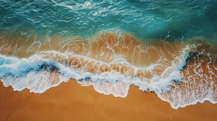 Wall Mural - Waves creating patterns in sandy beach