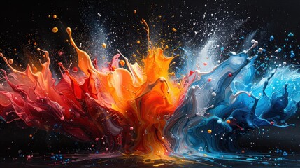 Wall Mural - Colorful Paint Explosion