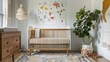© Lakkhana - A modern nursery with a crib, soft rugs, and playful wall decals