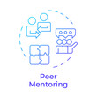 © bsd studio - Peer mentoring blue gradient concept icon. Share learning. Mutual support. Professional growth. Mentorship. Round shape line illustration. Abstract idea. Graphic design. Easy to use in blog post