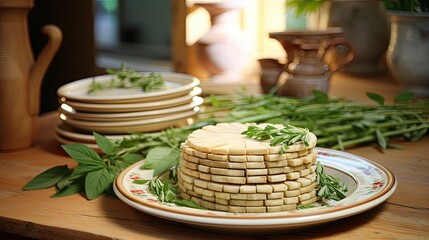 Sticker - sustaable bamboo plates In the second photograph  