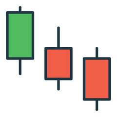 Sticker - Crypto Candlesticks vector colored icon or symbol