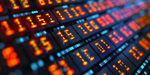 Abstract binary coding on dark background. Matrix and security concept. 3D Rendering.