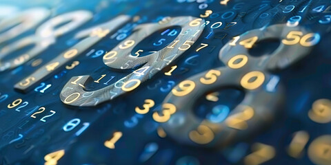Abstract binary coding on dark background. Matrix and security concept. 3D Rendering.