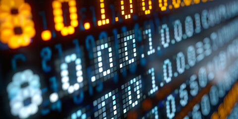 Abstract binary coding on dark background. Matrix and security concept. 3D Rendering.
