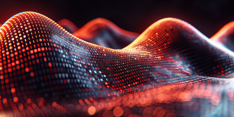 Abstract binary coding on dark background. Matrix and security concept. 3D Rendering.