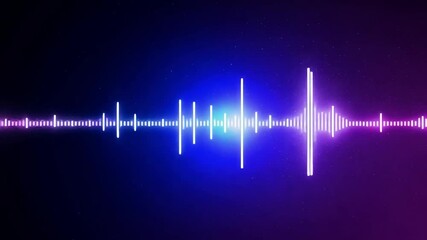 Leinwandbilder - This Neon soundwave with white glow on a blue and purple gradient background.
