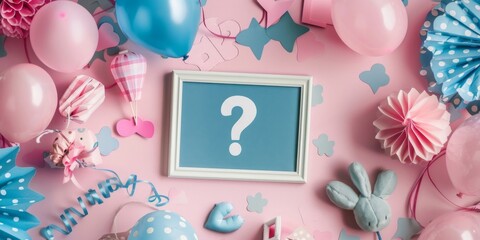 Wall Mural - Baby shower concept, boy or girl