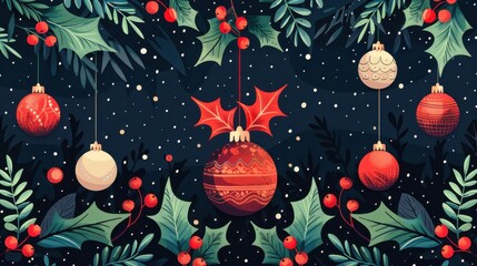 Wall Mural - Christmas Ornament Illustration