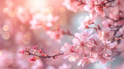 Wall Mural - Delicate Pink Cherry Blossoms