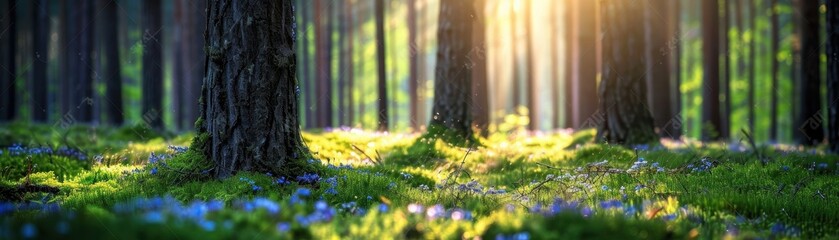 Wall Mural - Sunlit Forest Floor