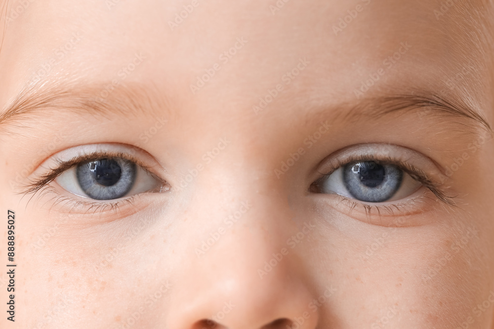 Little girl with blue eyes, closeup
