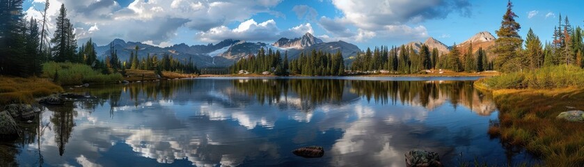 Wall Mural - Mountain Lake Reflection